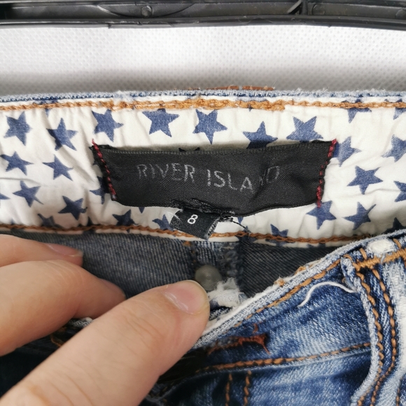 Ladies River Island Jeans Size 8 Ultra Low Waist Skinny Y2K Style - Picture 6 of 8